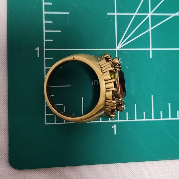 Heidi Daus East West Copper & Multicolored Crystal Antique Gold Finish Ring - Picture 7 of 10